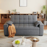 Aiho Convertible Sofa Bed with Storage Armrest & Adjustable Backrest, Pull out Sofa Bed for Living Room, Bedroom, Dark Gray
