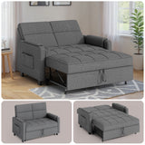 Aiho 3-in-1 Convertible Sofa Bed Chair w/ Storage & Adjustable Backrest - Space-Saving Sleeper for Small Apartments , Dark Gray