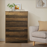 Dressers for Bedroom, Lofka 6 Drawers Dresser with Cutout Handles, Wood Storage Cabinet for Living Room, Light Brown