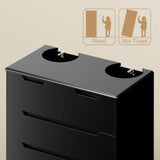 Asofer 6 Drawer Dresser, Chest of Drawers with Large Storage, Dresser for Bedroom, Hallway, Black