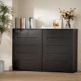 6-Drawer Dresser for Bedroom, Wood Drawer Chest Storage Cabinet for Living Room, Hallway, Entryway, Home Office - Black