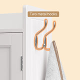 Over The Toilet Storage Cabinet with 2 Doors, Paper Holder and Racks, Adjustable Shelf, Bottom Bar, for Bathroom, Laundry - White