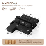 80" Convertible Sleeper Sofa Bed, Asofer Pull Out Couch with Reversible Storage Chaise, 3-Seater Sectional Couches for Small Space, Apartment & Living Room, Black
