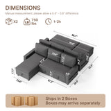 80" Convertible Sleeper Sofa Bed, Asofer Pull Out Couch with Reversible Storage Chaise, 3-Seater Sectional Couches for Small Space, Apartment & Living Room, Dark gray