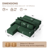 80" Convertible Sleeper Sofa Bed, Asofer Pull Out Couch with Reversible Storage Chaise, 3-Seater Sectional Couches for Small Space, Apartment & Living Room, Green