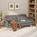 Small Sofa Couch Bed with Adjustable Backrest for Living Room - Dark Gray