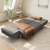 Small Sofa Couch Bed with Adjustable Backrest for Living Room - Dark Gray