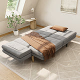 Small Sofa Couch Bed with Adjustable Backrest for Living Room - Light Gray