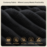 Asofer 105" Modular Sectional Couch, Boneless L-Shape Sofa with Upholstered Deep Seat, High Resilience Foam & Corduroy Fabric, No Assembly for Living Room, Black