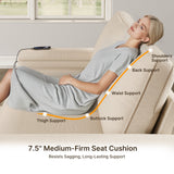 Asofer 3-Seater White Sofa with USB and Storage - 900lbs Support, Washable Chenille