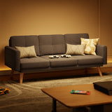 68" Small Space Sofa Bed with Storage Pocket, Dark Gray Compact Loveseat for Apartment, Dorm & Living Room