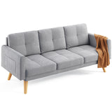 68" L Loveseat Sofa,  Sofa Couch with 3 Comfortable Pillows for Living Room, Apartment, Studio, Office - Light Grey