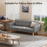 68" L Loveseat Sofa,  Sofa Couch with 3 Comfortable Pillows for Living Room, Apartment, Studio, Office - Light Grey