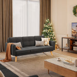 68" Small Space Sofa Bed with Storage Pocket, Dark Gray Compact Loveseat for Apartment, Dorm & Living Room