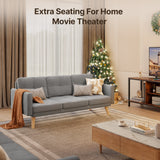 68" L Loveseat Sofa,  Sofa Couch with 3 Comfortable Pillows for Living Room, Apartment, Studio, Office - Light Grey