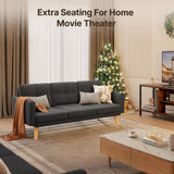 68" Small Space Sofa Bed with Storage Pocket, Dark Gray Compact Loveseat for Apartment, Dorm & Living Room