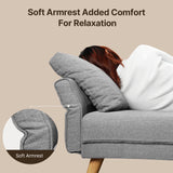 68" L Loveseat Sofa,  Sofa Couch with 3 Comfortable Pillows for Living Room, Apartment, Studio, Office - Light Grey