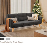 68" Small Space Sofa Bed with Storage Pocket, Dark Gray Compact Loveseat for Apartment, Dorm & Living Room