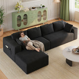 Asofer Oversized Modular Sectional Sofa, L Shaped Convertible Sectional Sofa with Chaise, Modern Couches for Living Room Apartment Office, No Assembly ,Black