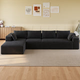 Asofer Oversized Modular Sectional Sofa, L Shaped Convertible Sectional Sofa with Chaise, Modern Couches for Living Room Apartment Office, No Assembly ,Black