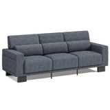 Asofer 68" Sofa Couch with 3 Soft Pillow & Large Storage Pocket for Living Room, Small Space, Gray