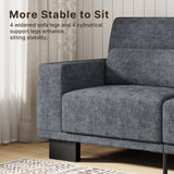 Asofer 68" Sofa Couch with 3 Soft Pillow & Large Storage Pocket for Living Room, Small Space, Gray