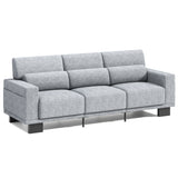 Asofer 68" Sofa Couch with 3 Soft Pillow & Large Storage Pocket for Living Room, Small Space, White
