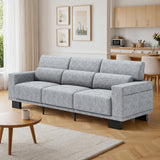Asofer 89" Sofa Couch with 3 Seat Pillow & Large Storage Pocket for Living Room, Small Space, White