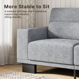 Asofer 68" Sofa Couch with 3 Soft Pillow & Large Storage Pocket for Living Room, Small Space, White