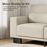 Asofer 68" Sofa Couch with 3 Soft Pillow & Large Storage Pocket for Living Room, Small Space, White