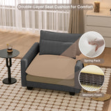 Asofer 31" Cloud Accent Sofa With Washable Cover, Single Corduroy Chair with Deep Seat Upholstered Cushion for Apartment,Dark gray