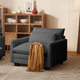 Asofer 31" Cloud Accent Sofa With Washable Cover, Single Corduroy Chair with Deep Seat Upholstered Cushion for Apartment,Dark gray