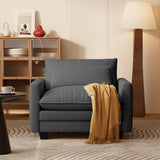 Asofer 31" Cloud Accent Sofa With Washable Cover, Single Corduroy Chair with Deep Seat Upholstered Cushion for Apartment,Dark gray