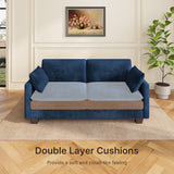 Asofer 69" Sofa Couch with 3 Pillows and Soft Armrests for Living room, Bedroom, Apartment,Gray