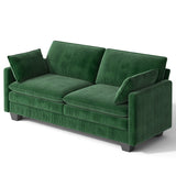 Asofer74.8" Sofa Couch with 2 Pillows and Soft Armrests for Living room, Bedroom, Apartment, Green