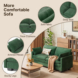 Asofer74.8" Sofa Couch with 2 Pillows and Soft Armrests for Living room, Bedroom, Apartment, Green