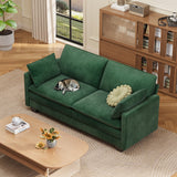 Asofer74.8" Sofa Couch with 2 Pillows and Soft Armrests for Living room, Bedroom, Apartment, Green