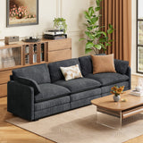 Cloud Sofa, 110" Couches for Living Room, 3 Seaters Comfy Couch with Double Layer Cushion & Deep Seat for House Apartment Office, Corduroy Fabric, Gray