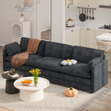 Lofka 110.2" Cloud Couch，Modular Sectional Sofa 5 Pillows, Modern Couch for living room, Dark Gray