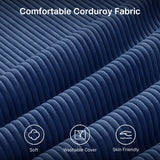 Asofer Sectional Couches for Living Room, L-Shaped Sofa Couch with Comfy Chenille, 3 Seat Sofa Set with Chaise for Apartment (Fabric, Blue)