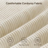 Asofer Modern Corduroy Cloud Couch, Oversized Deep Seat Sofa with Pillow, Upholstered Couches for Living Room Bedroom,Beige