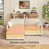 Asofer Modern Corduroy Cloud Couch, Oversized Deep Seat Sofa with Pillow, Upholstered Couches for Living Room Bedroom,Beige