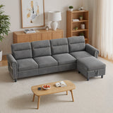 Aiho 93” L-Shape Modern Sofa, Cloud Couch with Deep Seat, Modern Modular L-Shape Sofa Couch with Chaise, Upholstered Couches for Living Room Bedroom - Gray