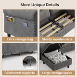 Aiho 93” L-Shape Modern Sofa, Cloud Couch with Deep Seat, Modern Modular L-Shape Sofa Couch with Chaise, Upholstered Couches for Living Room Bedroom - Gray