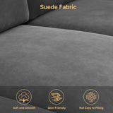 Aiho 93” L-Shape Modern Sofa, Cloud Couch with Deep Seat, Modern Modular L-Shape Sofa Couch with Chaise, Upholstered Couches for Living Room Bedroom - Gray