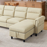 93” L-Shape Modern Sofa, Cloud Couch with Deep Seat, Modern Modular L-Shape Sofa Couch with Chaise, Upholstered Couches for Living Room Bedroom - Beige
