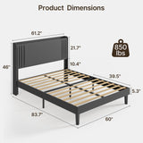 Asofer Queen Bedroom Furniture Set, Bed Frame with Charging Station, 2 Nightstands, 6 Drawer Dressers & 8 Drawer Dressers