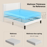 Upholstered Queen Bed Frame with Wingback Headboard, Noise Free and Sturdy, Low Profile for Stability