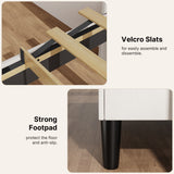 Upholstered Queen Bed Frame with Wingback Headboard, Noise Free and Sturdy, Low Profile for Stability