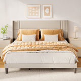 Asofer White King Bedroom Set: Bed Frame, 2 Nightstands & 2 Dressers, Modern Storage Bundle